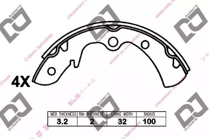 Комлект тормозных накладок DJ PARTS BS1252